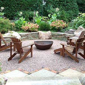 Patio with Rock Decorations